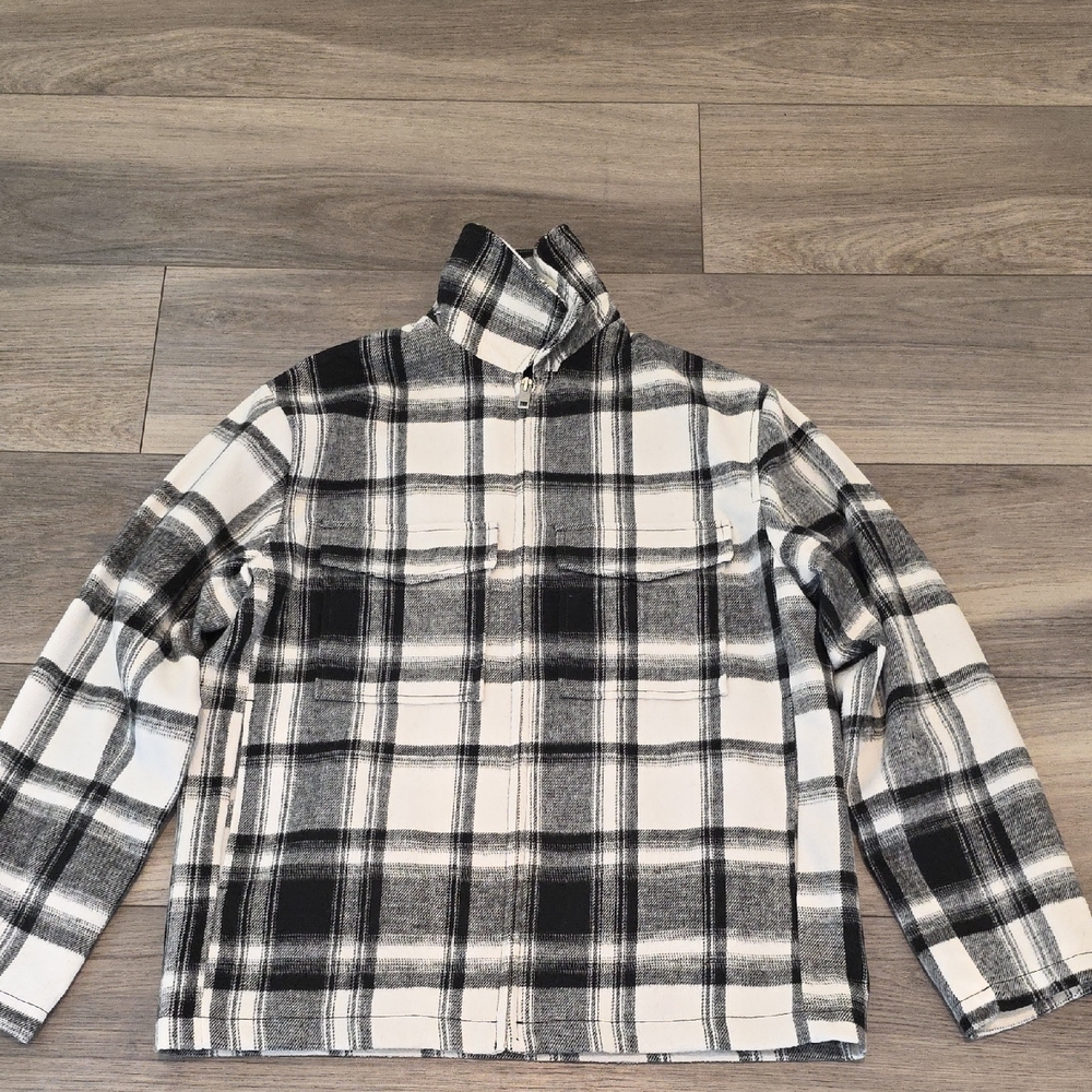 H&M Black and White Plaid Jacket